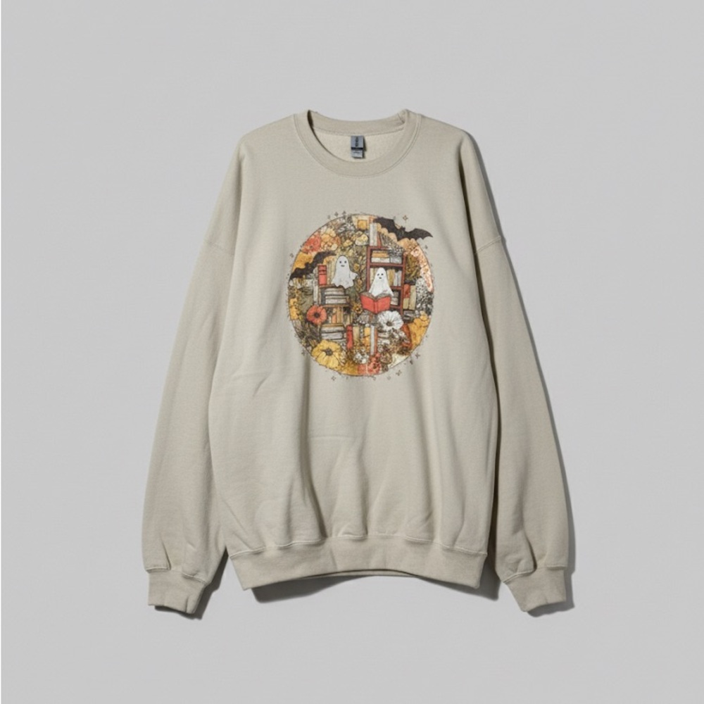 Gildan Beige Graphic Crewneck‎ Sweater